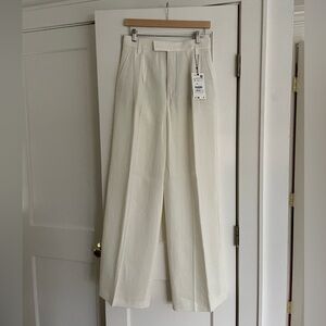 Zara NWT linen blend wide leg pants, S